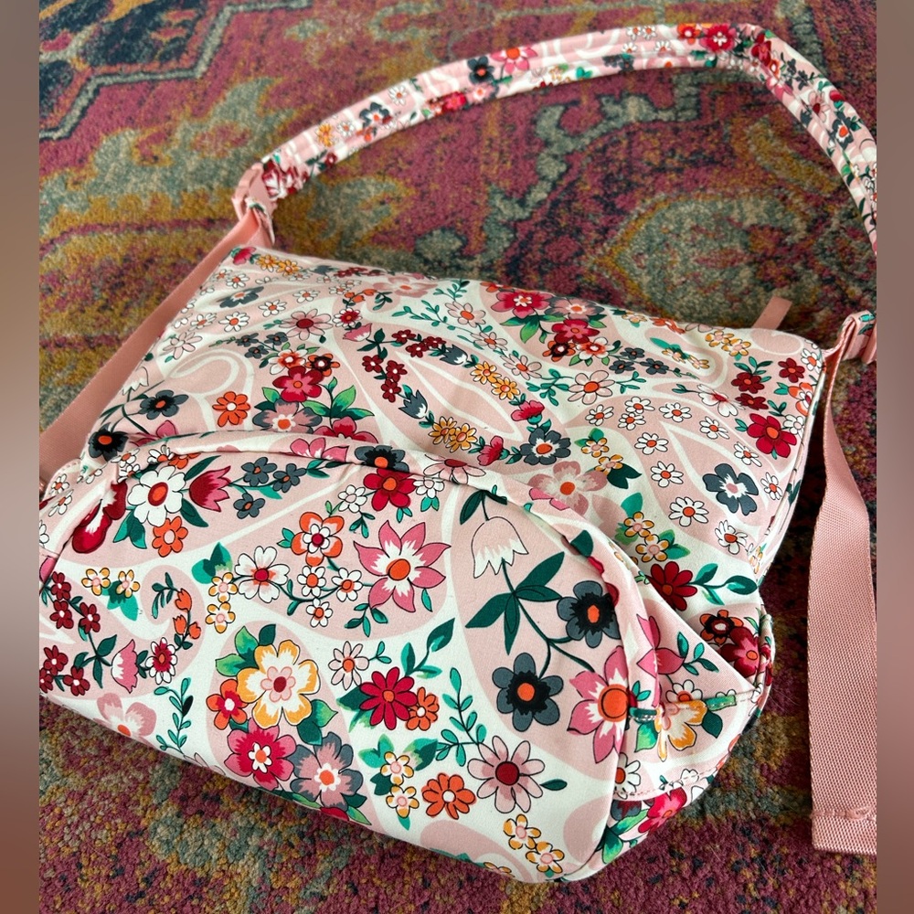 Vera Bradley | Women’s Pink/White/Red Floral Single Adjustable Strap Tote Bag OS - Picture 9 of 13